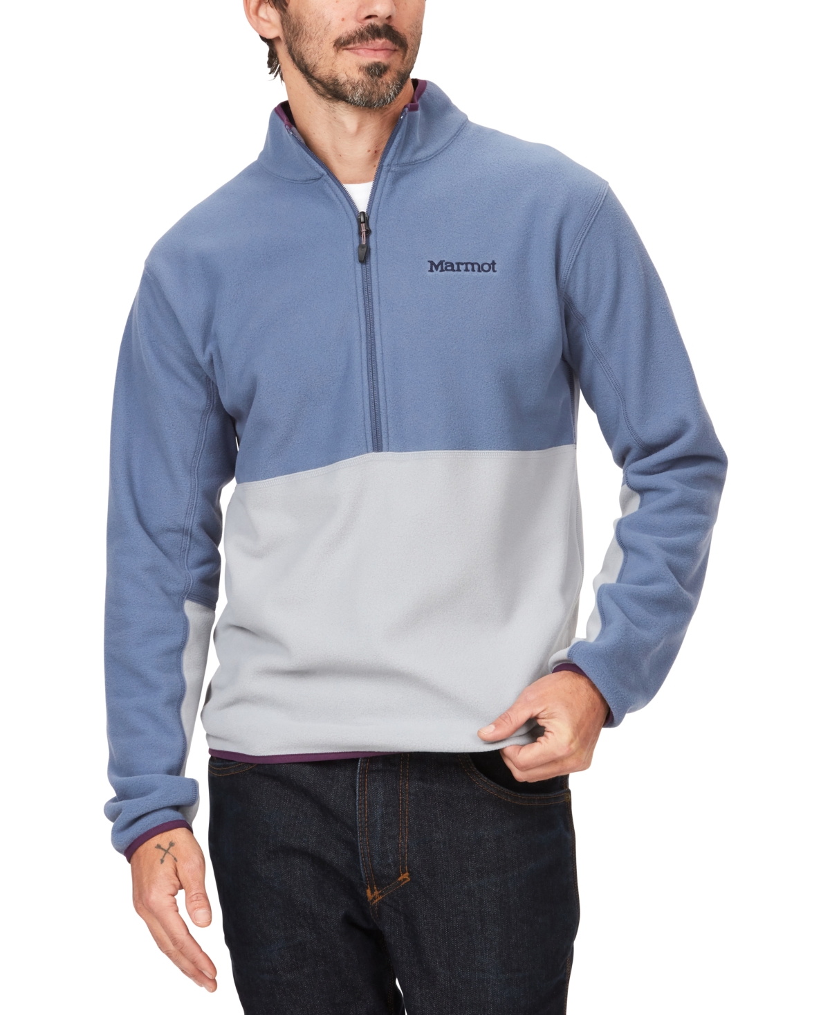 Men's Rockin Colorblocked 1/2-Zip Sweatshirt - Storm/sleet