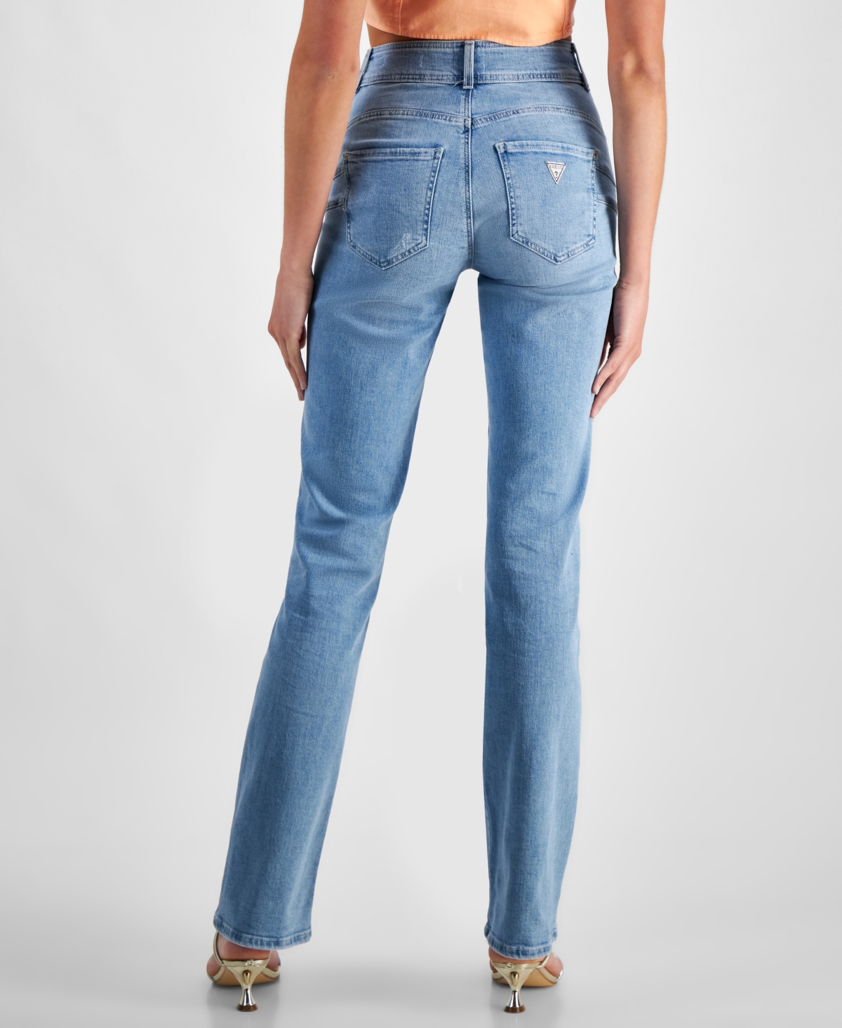 Guess Women's Embellished Shape Up Straight Leg Jeans