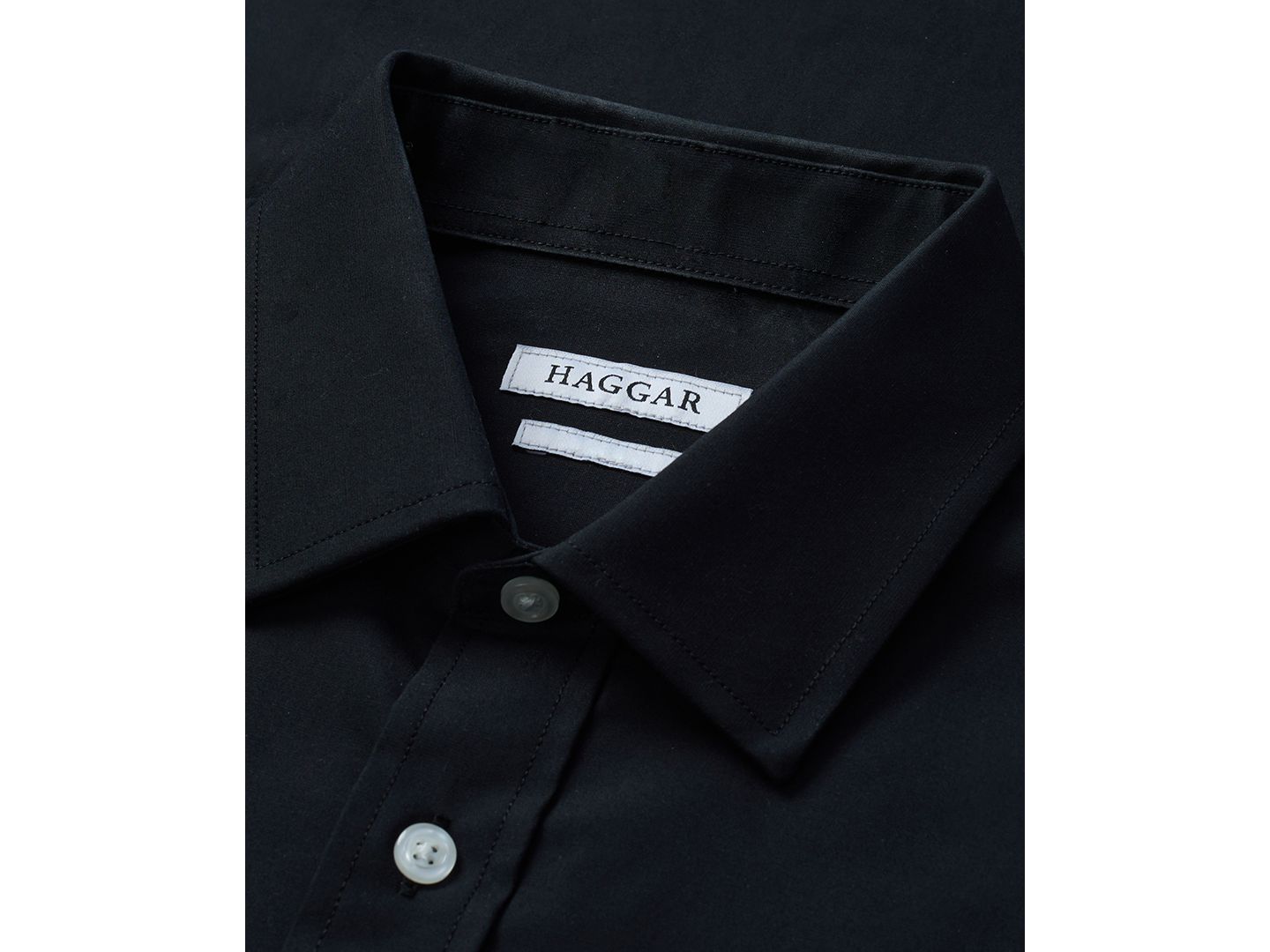 Мужская рубашка Haggar Big & Tall Classic-Fit Premium Comfort Dress Shirt, цвет: Чёрный однотонный — фото 9