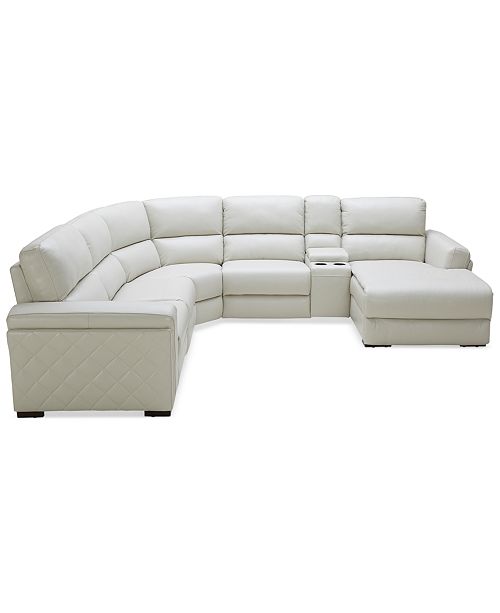 Furniture CLOSEOUT! Jessi 6pc Leather Sectional Sofa with Chaise