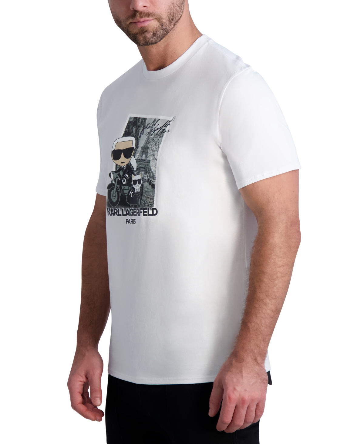 Men's Cotton Karl & Choupette Graphic T-Shirt - White