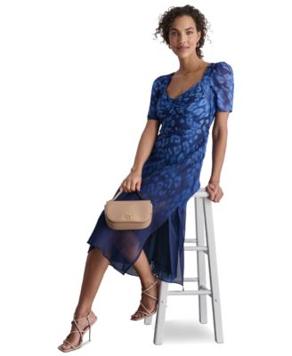 BARASA Damenkleid – Herzausschnitt, Kurzarm, A-Linie, Knielang, Für Business & Party