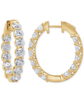 Lab Grown Diamond In & Out  Hoop Earrings (10 ct. t.w.) in 14k White, Yellow or Rose Gold