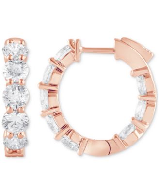Lab Grown Diamond In & Out Hoop Earrings (5 ct. t.w.) in 14k White, Yellow or Rose Gold