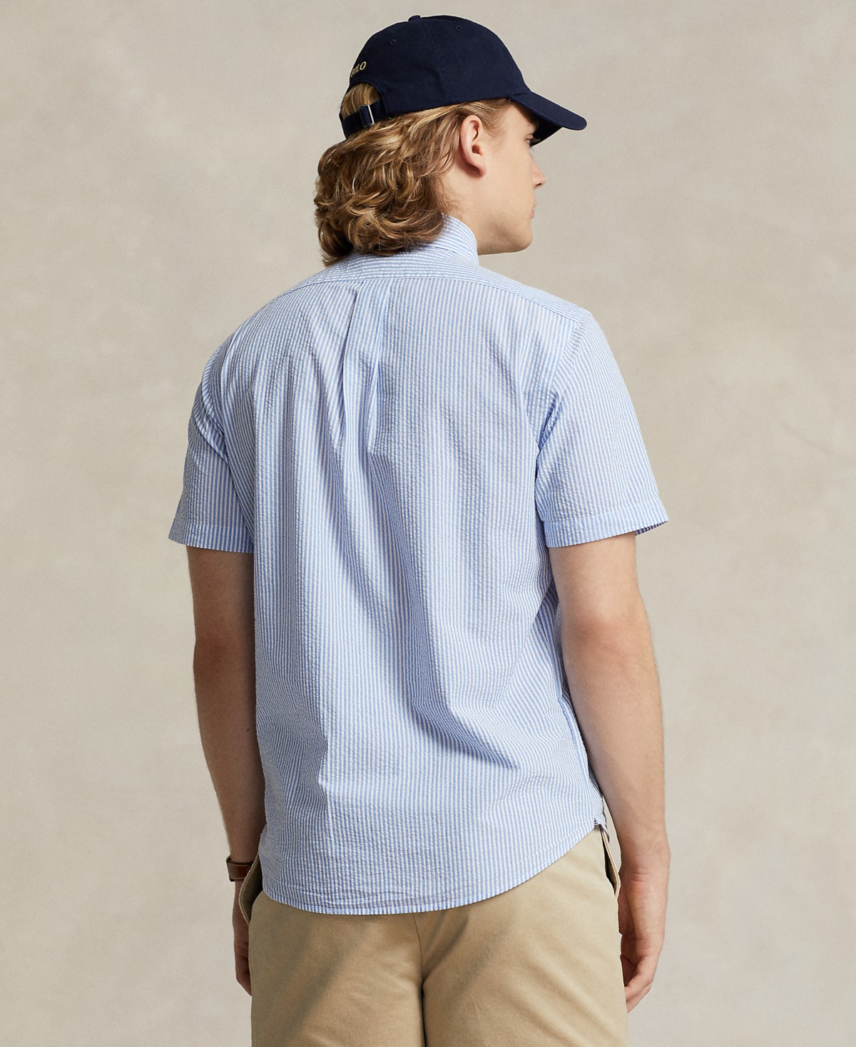 Мужские Polo Ralph Lauren Men's RL Prepster Classic-Fit Seersucker Shirt — фото 8