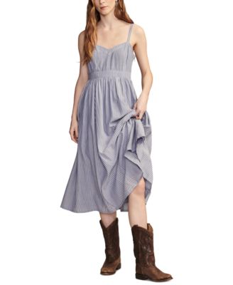 Lucky Brand - Women's Striped Seamed-Bodice Cotton Maxi Dress