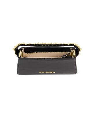 Mac Duggal Gold Floral Strap Nappa Leather Shoulder Bag - Macy's