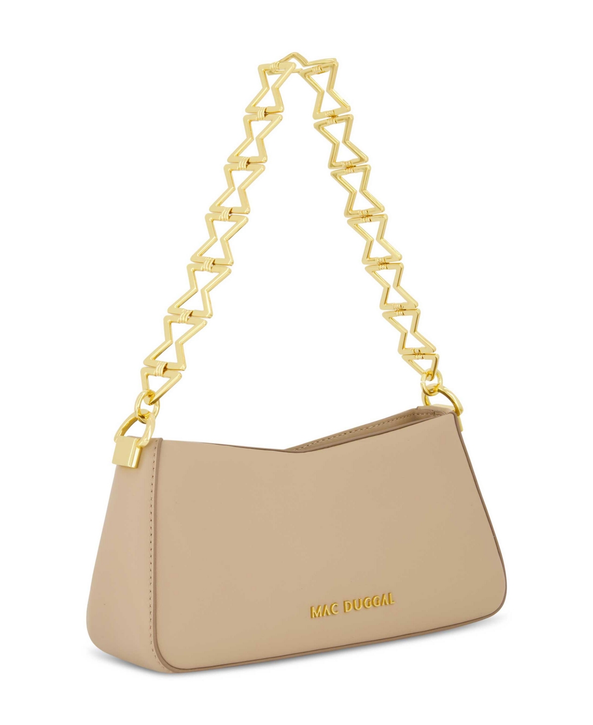 Nappa Leather Gold Strap Shoulder Bag - Taupe