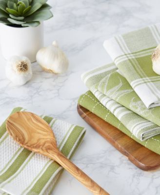 Assorted Pattern, Kitchen Collection, Dishtowels Dishcloth, Parsley Green, 5 Piece