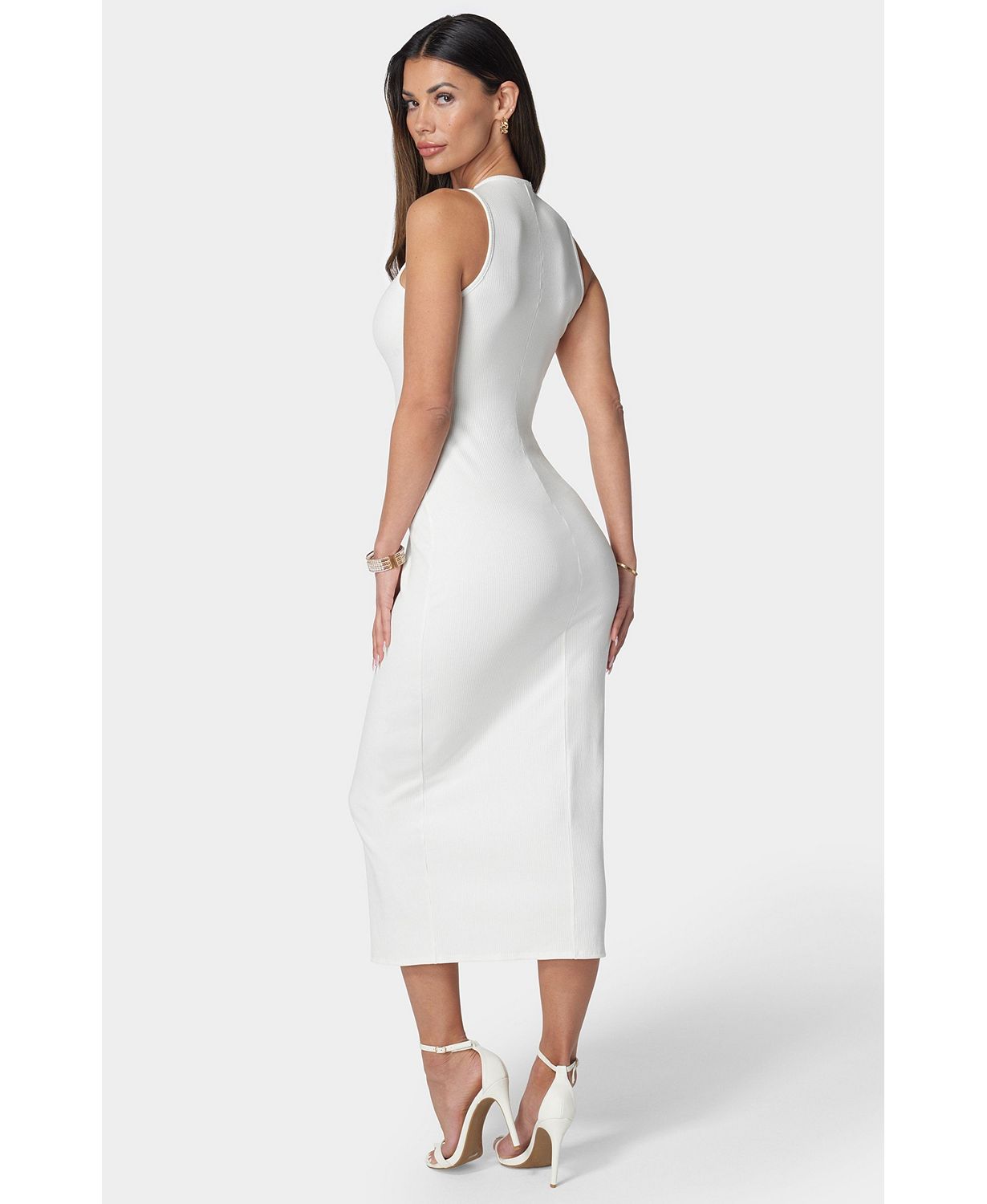 Women's Rib Sleeveless Midi Dress