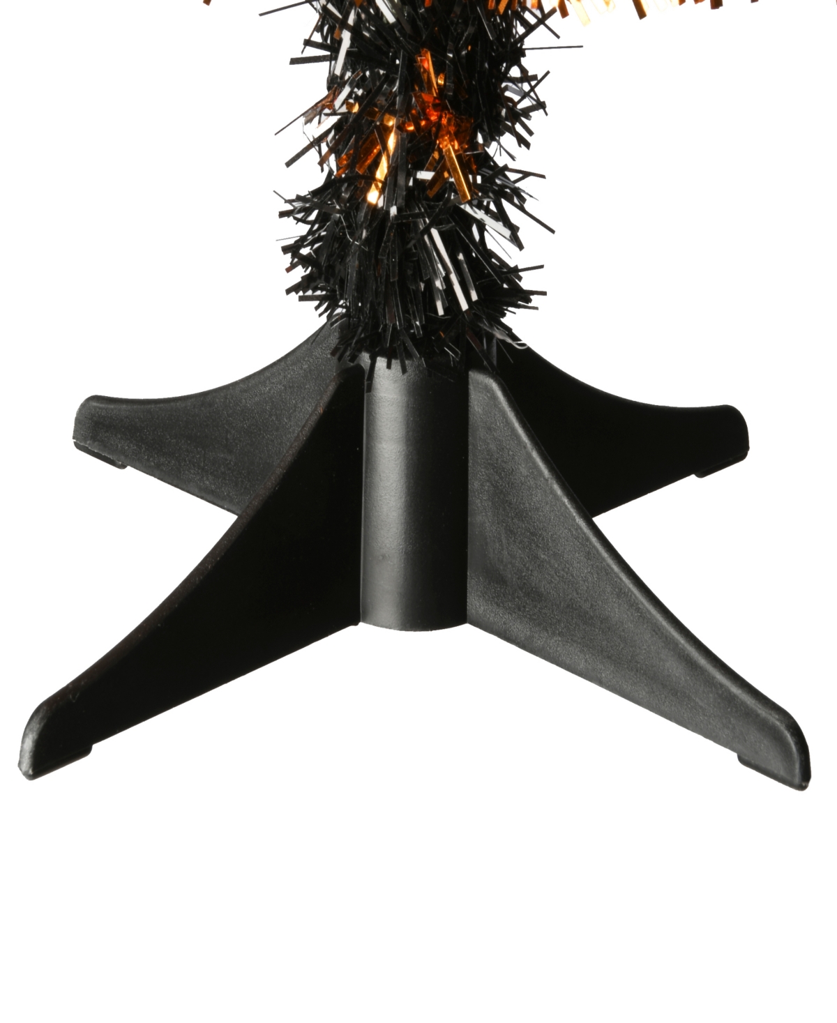 National Tree Company 24" Tinsel Tree, Black, Orange, Halloween Collection In Black