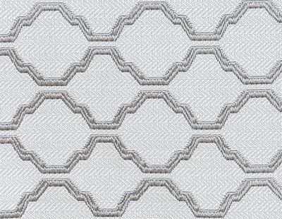 White & Gray Complete 3 Piece Moroccan Geometric Kitchen Curtain Tier & Valance Set