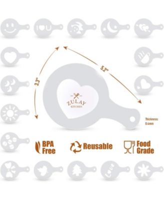 16 Pcs Plastic Decorative Coffee Art Stencils - Coffee Making Accessories