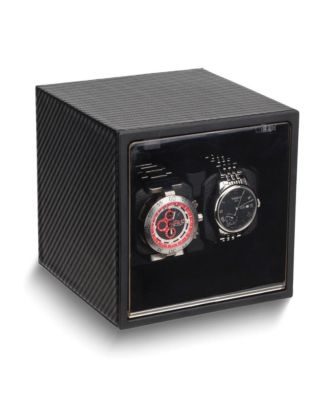 Diamond2Deal Rotations Carbon Fiber Acrylic Window Wood Dual Watch ...