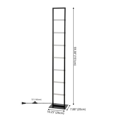 Ivan 59.3" Minimalist Modern Iron Ladder Dimmable Integrated LED Floor Lamp, Black
