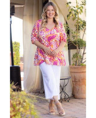 Women's Plus Size Oasis V-Neck Tunic Top