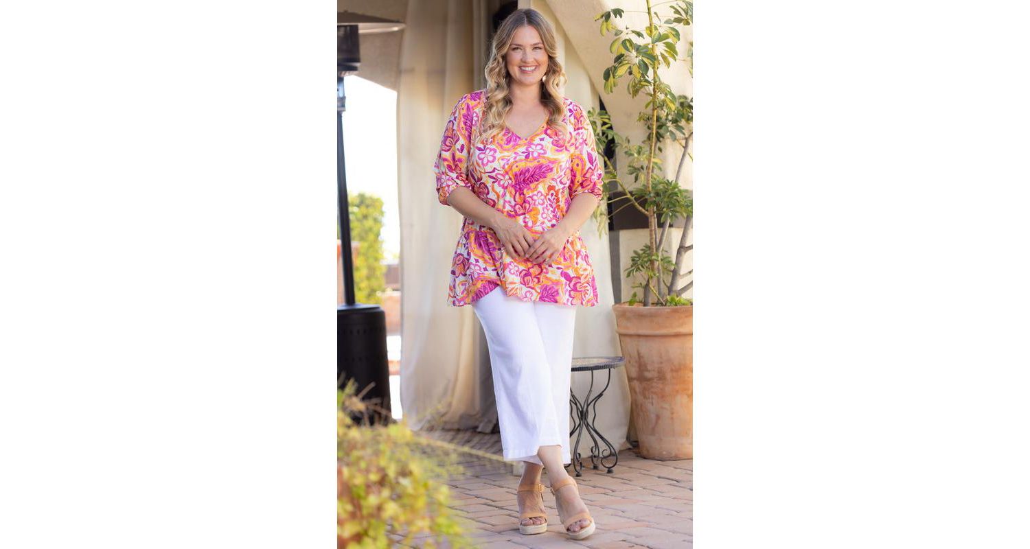 Women's Plus Size Oasis V-Neck Tunic Top