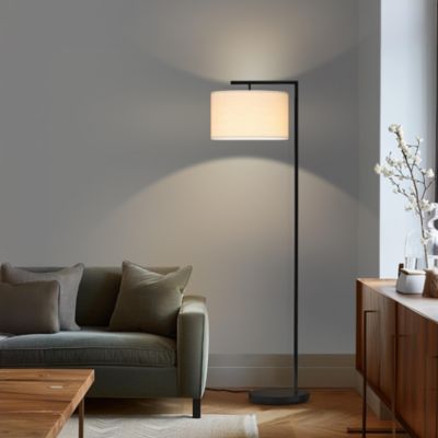 Montage Modern 60" LED Arc Floor Lamp with Fabric Drum Shade