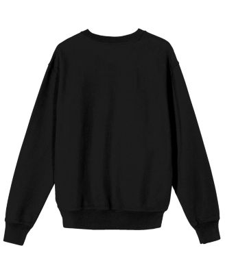 Boys Bioworld Graffiti Portrait Youth Black Crew Neck Sweatshirt