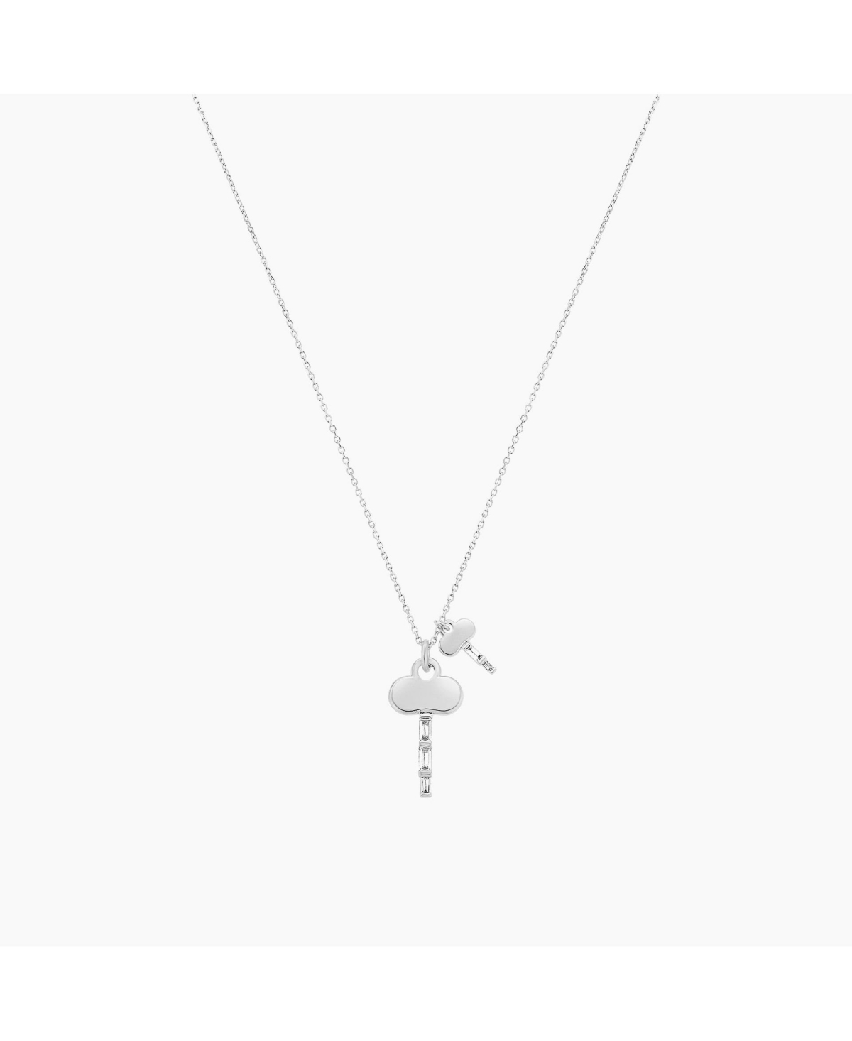 Kailyn Double Key Pendant Necklace - Silver