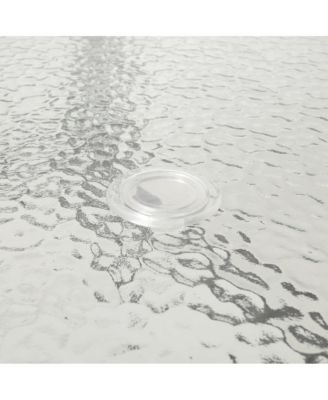 Tala Rectangular Tempered Glass Top Patio Table With Umbrella Hole And Black Steel Tube Frame