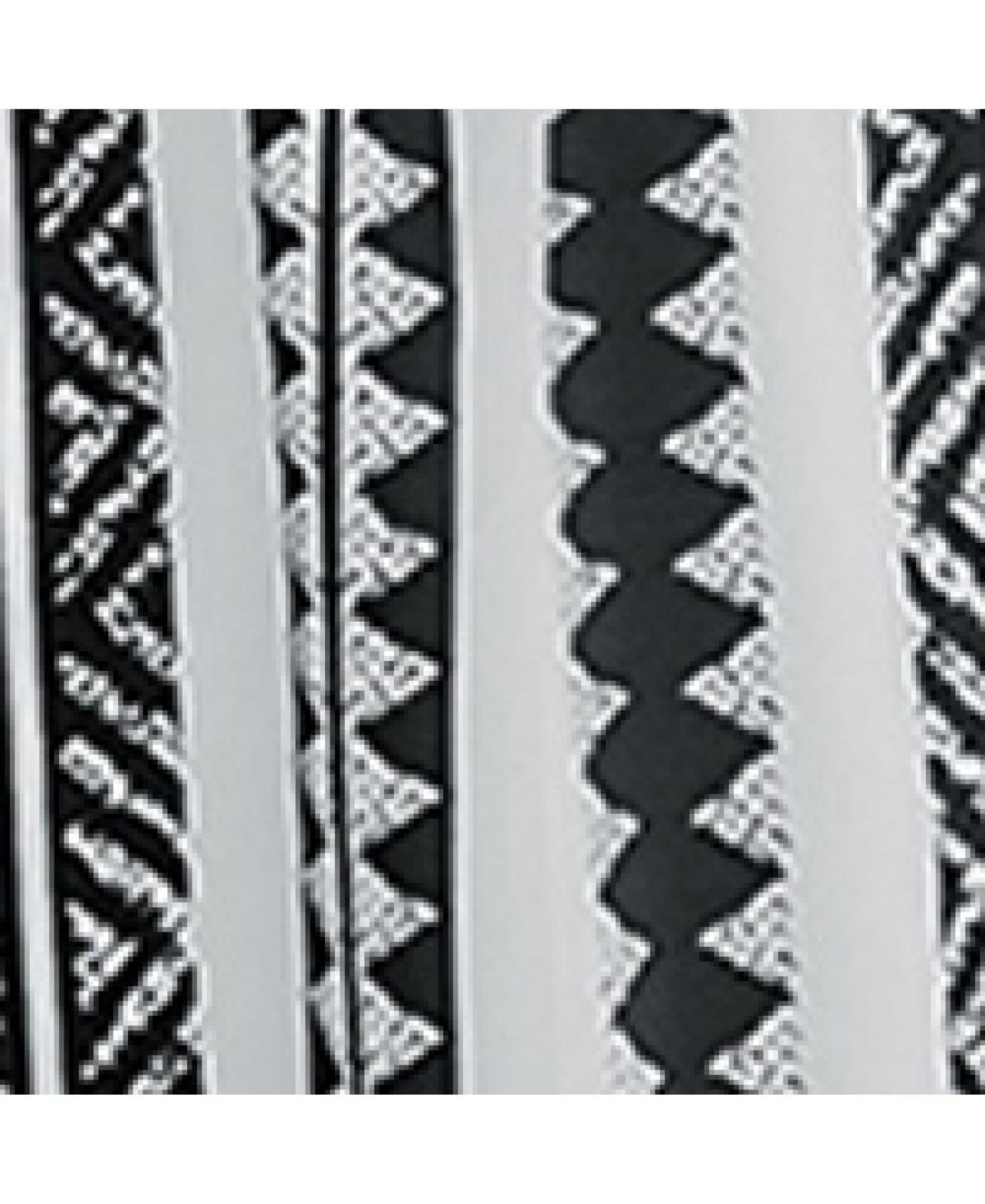 Women's& White Smocked Waist Geo Pants - Black