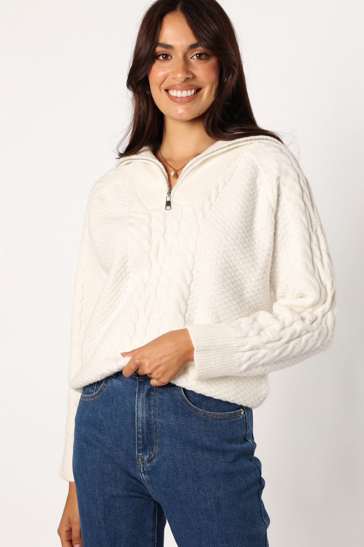 Women's Ebony Knit Sweater - White