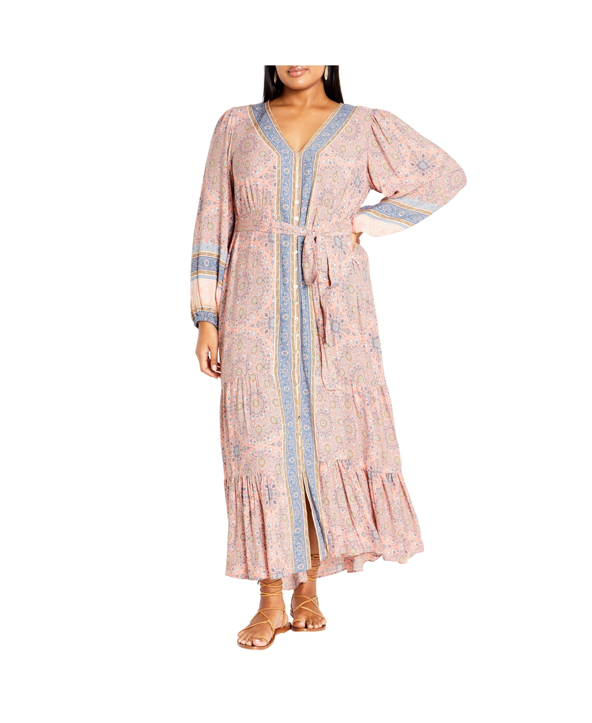 Plus Size Clover Dress - Peachy border