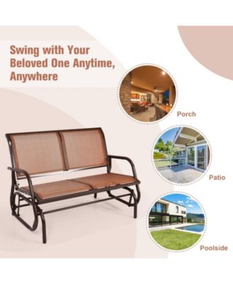 SUGIFT Swing Glider Chair 48 Inch Loveseat Rocker Lounge Backyard