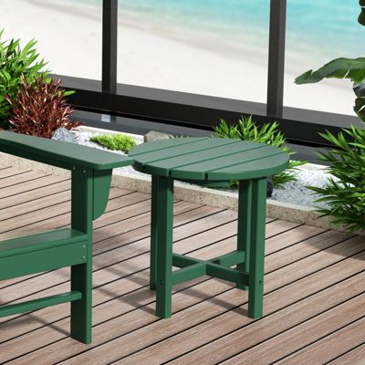 3 Piece Outdoor Porch Rocking Chairs with Round Side Table Set