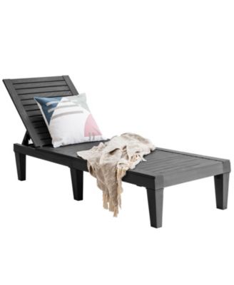 SUGIFT Outdoor Chaise Lounge Chair with 5 Positions Adjustable Backrest