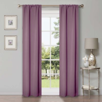 Solid Polyester Room Darkening Rod Pocket Curtain Panels, Set of 2
