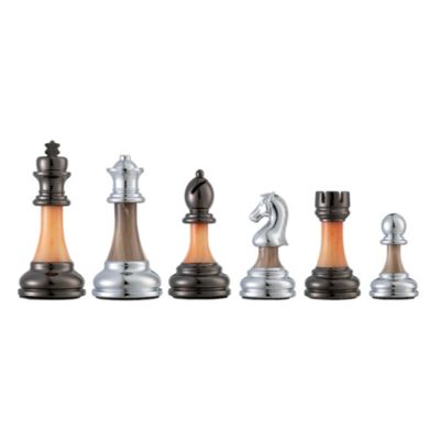 Metal & Acrylic Chess Pieces, 3.5 inch king