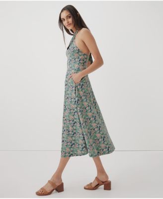 Women's Organic Cotton Fit & Flare Modern Halter Dress