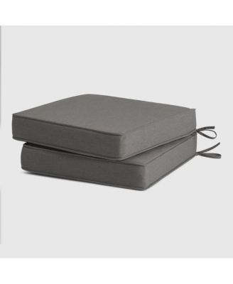 Outdoor Patio Furniture Seat Chair Square Cushions with Piping. Set of 2, 20" x 19"