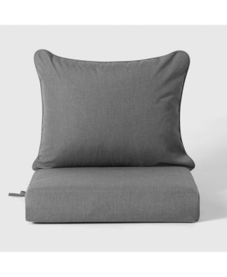 Water Repellent Outdoor 2-Piece Deep Set Patio Seat Back Chair Cushions, 25" x 25"