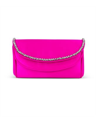 Woman's Talia Double Flap Clutch with Crystal Necklace
