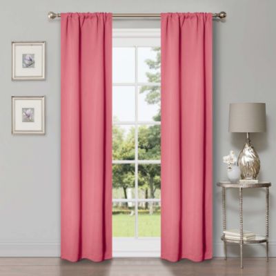 Set of 2 Classic Solid Room Darkening Rod Pocket Curtains, 26" x 84"