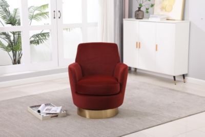 Swivel Barrel Chair with Gold Base