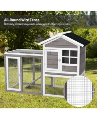 2-Story Wooden Rabbit/Dog Hutch with Running Area