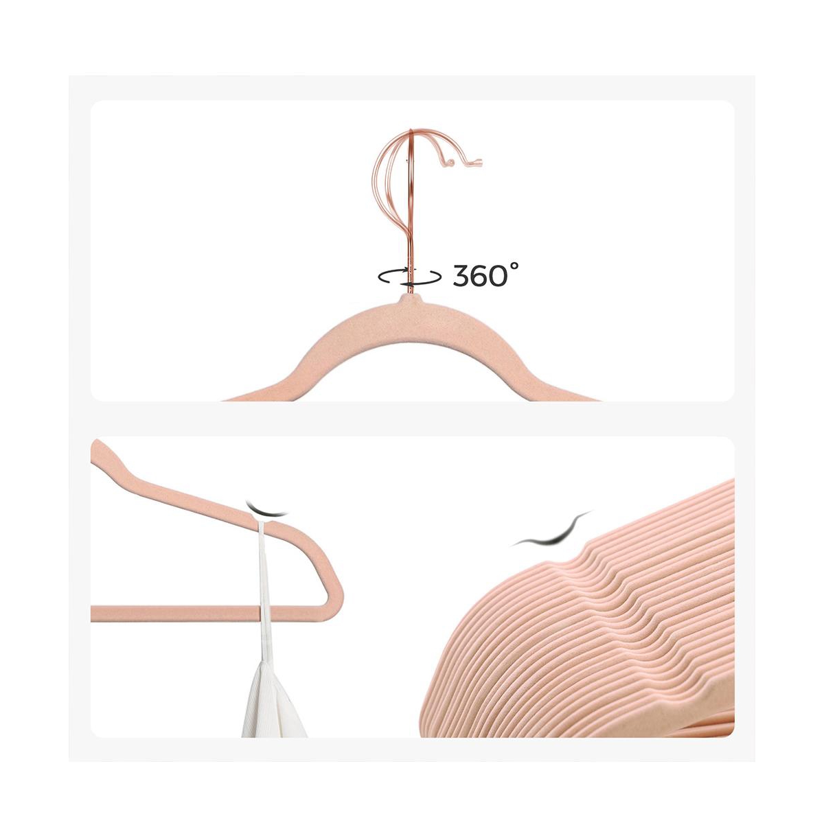 Slickblue Velvet Hangers Pack, Non Slip Hangers With Swivel Hook, Slim Hangers Space Saving, Pieces