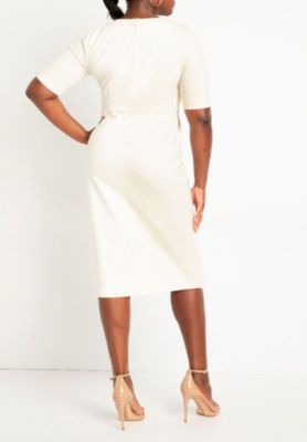 Women's Plus Size Button Front Workwear Dress