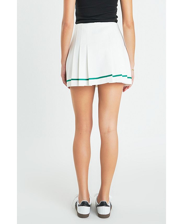 English Factory Women's Pleated Mid Rise Skorts Macy's