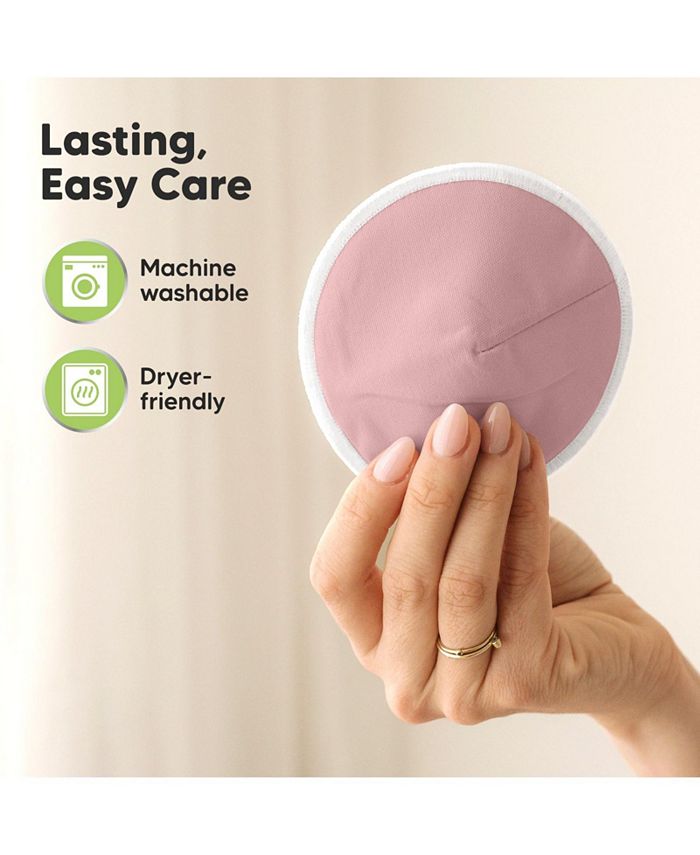 KeaBabies Maternity 14pk Organic Nursing Pads, Washable Breast Pads + Wash Bag, Reusable Nipple