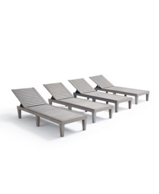 Adjustable & Waterproof Outdoor Patio Chaise Lounge Chairs - Set of 4