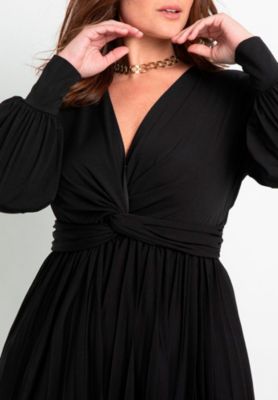 Women's Knot Front Pleated Skirt Dress