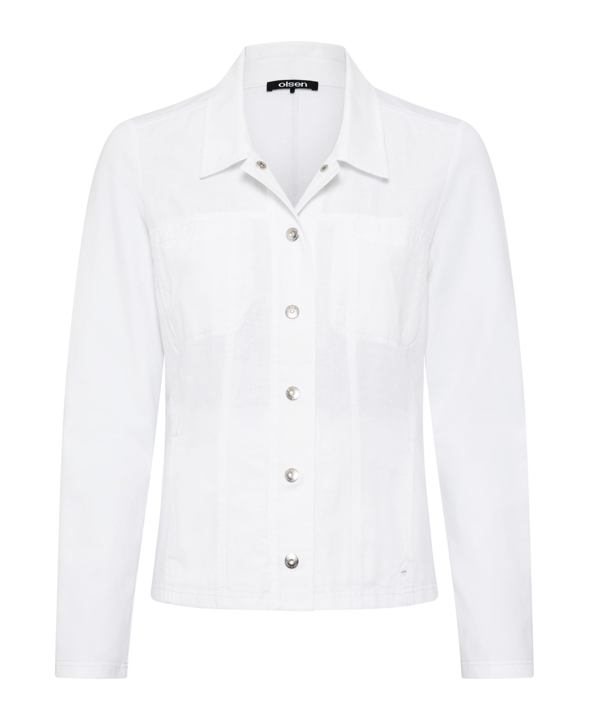 Olsen Women's Cotton Linen Mixed Media Jacket