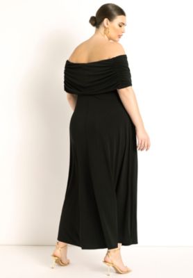 Plus Size Off The Shoulder Long Sleeve Dress.