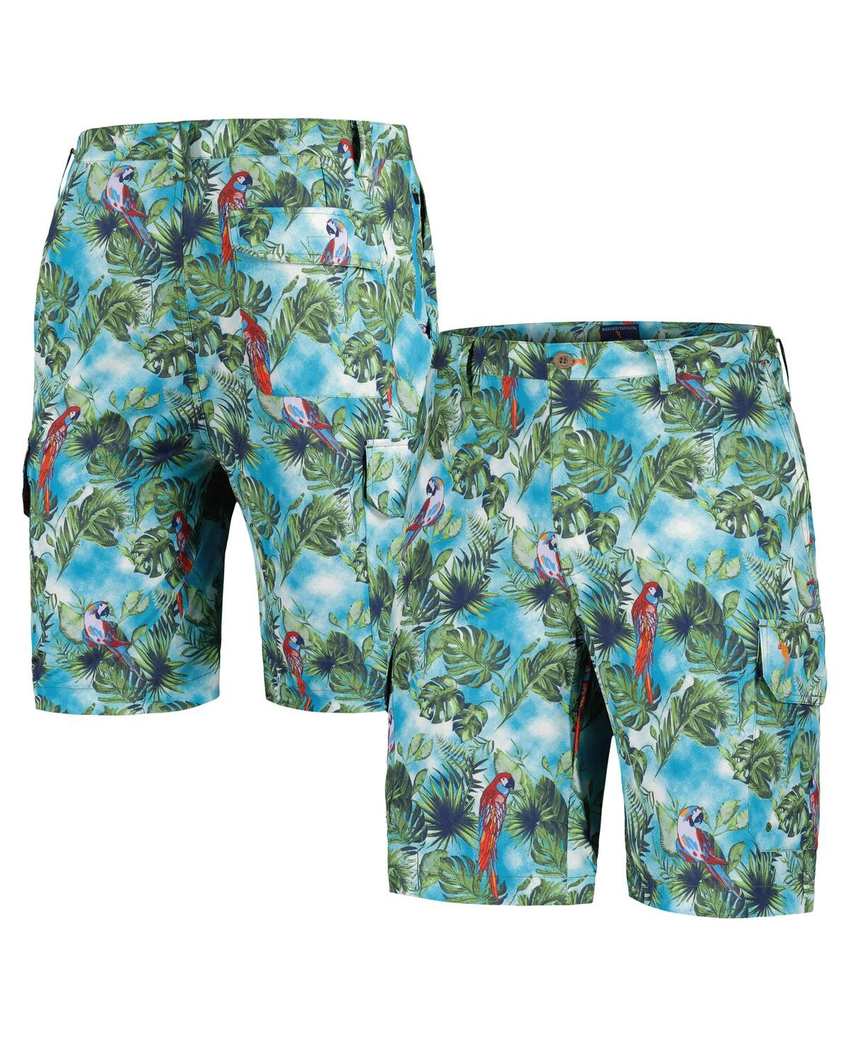 Men's Blue Parrot Jungle Shorts - Blue