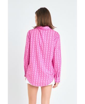 Women's Printed Satin Shirt